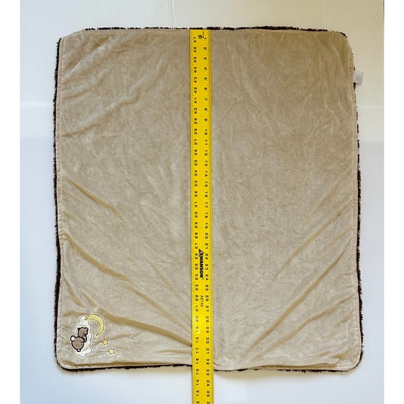 Mini Muffin Sleeping Bear Cloud Moon Star Brown Soft Baby Security Lovey Blanket - Picture 6 of 8